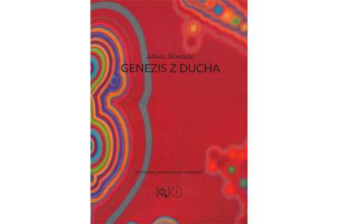 Okładka książki: Julisz Słowacki - Genezis z ducha, na język Vinylogos przełozył Adam Jastrzębski